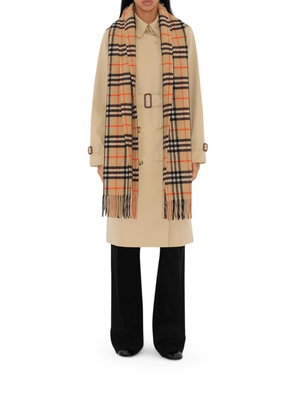 BURBERRY: scarves online - Check Cashmere Scarf