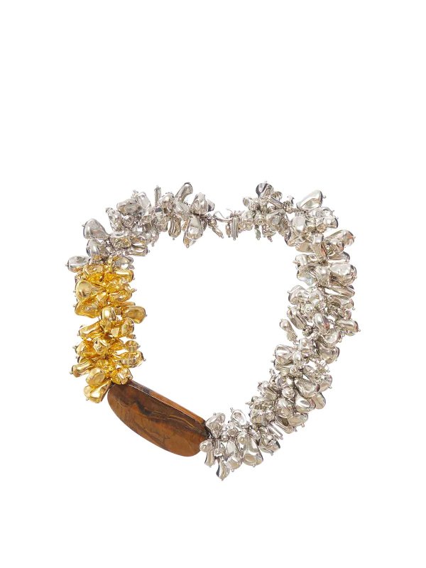 DRIES VAN NOTEN: Necklaces & Chokers - Two-Tone Embroidered Necklace