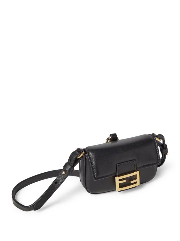 The Best Shops FENDI: belts - Nano Baguette Charm In Black Nappa