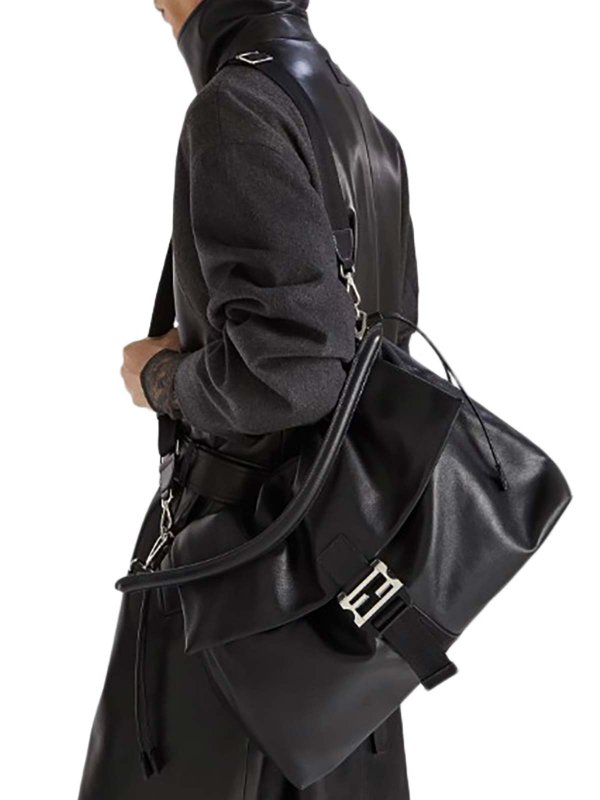 The Best Shops FENDI: shoulder bags - Flux Maxi Messenger Leather Bag