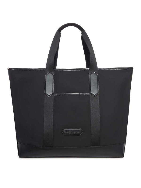 TOM FORD: totes bags - Nylon And Leather Tote Bag