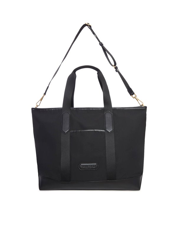 Nylon And Leather Tote Bag shop online: TOM FORD