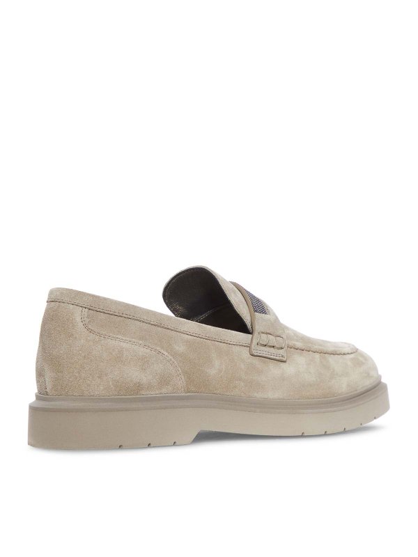 The Best Shops BRUNELLO CUCINELLI: Loafers & Slippers - Penny Loafer In Suede With Monile