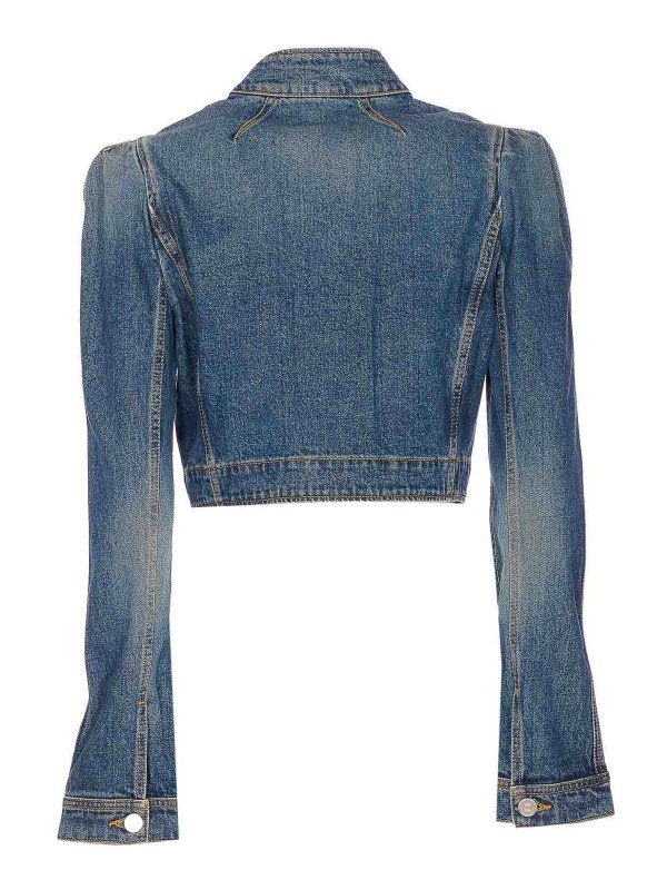 Alaïa: crew necks online - Blue Highneck Jacket