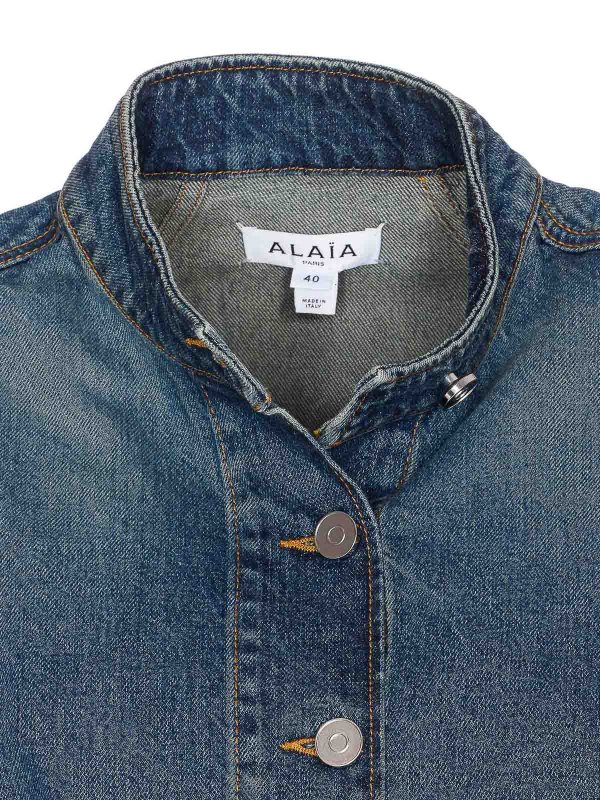 Blue Highneck Jacket shop online: Alaïa