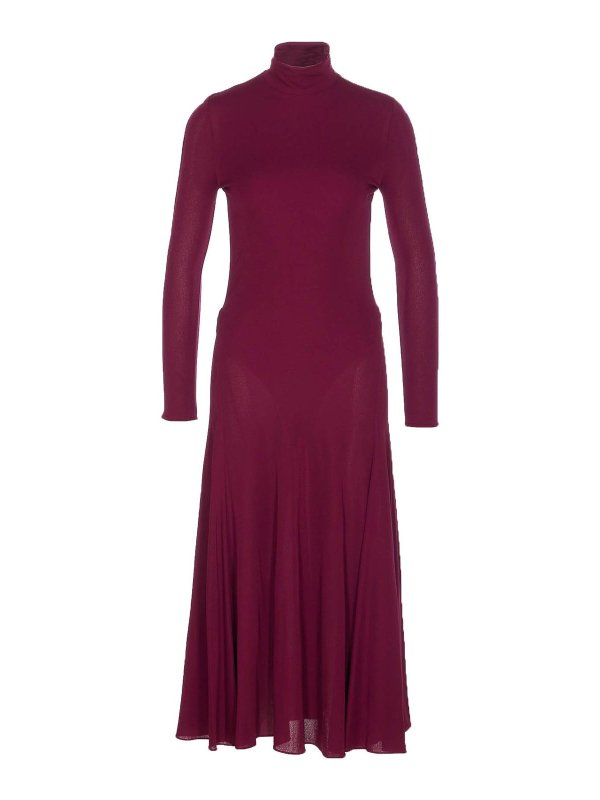 Alaïa: Turtlenecks & Polo necks - Prune Heart Dress
