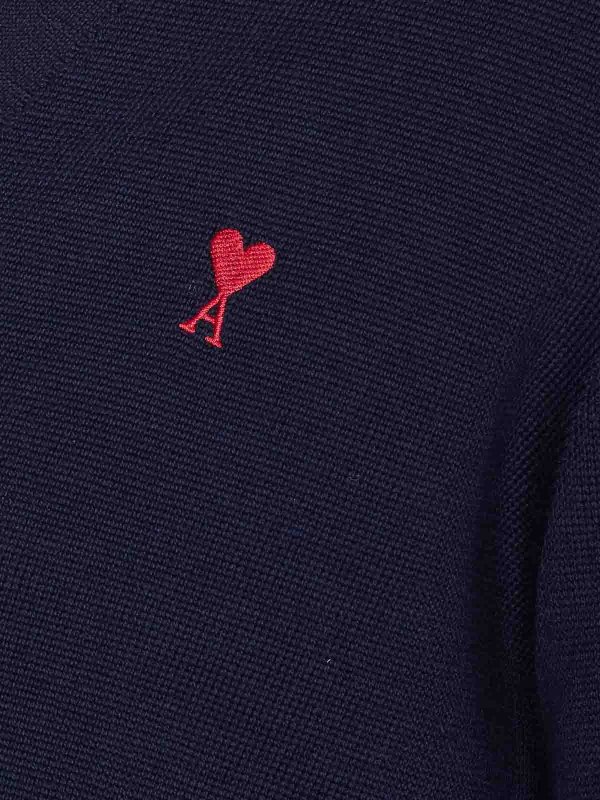 The Best Shops AMI PARIS: cardigans - Blue Ami De Coeur Cardigan