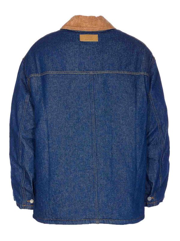 AMI PARIS: padded jackets online - Blue Padded Denim Jacket