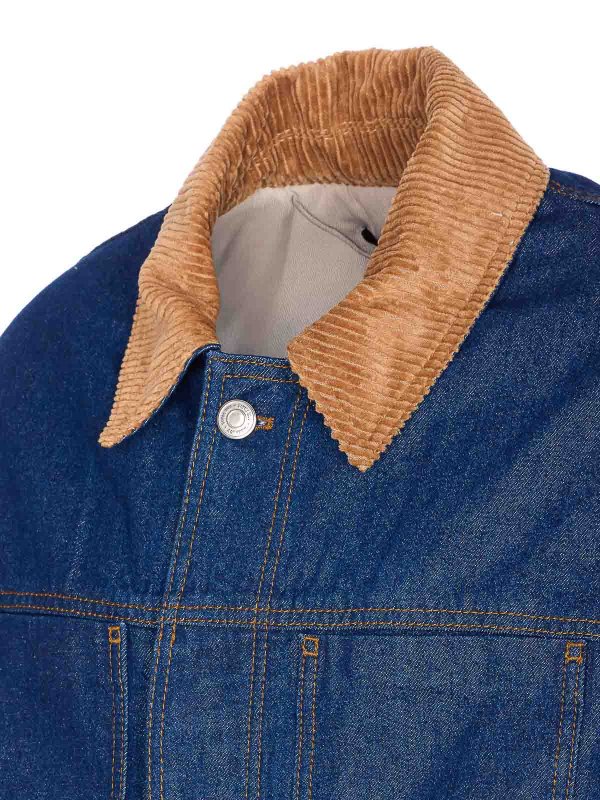 Blue Padded Denim Jacket shop online: AMI PARIS