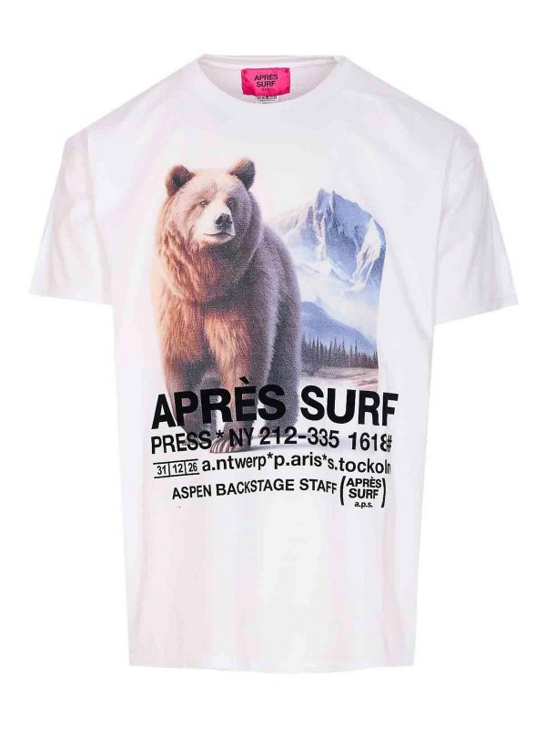 APRES SURF: crew necks - White My Mountain T-Shirt