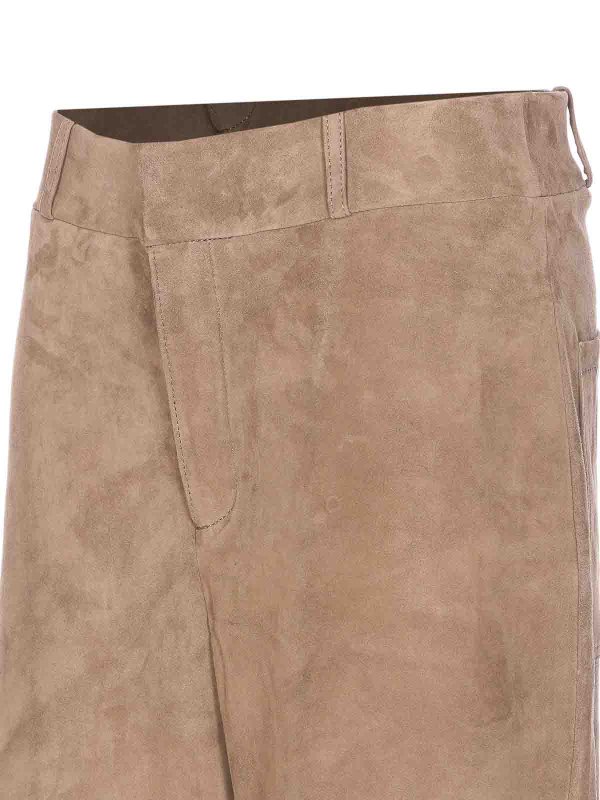 The Best Shops ARMA: レザートラウザー - レザーパンツ - ベージュ