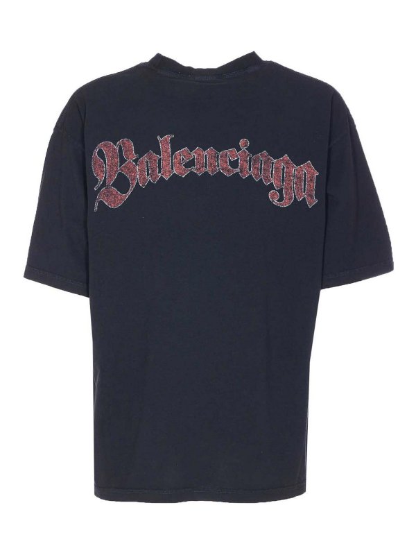 BALENCIAGA: crew necks online - Spiral Crest Medium Fit T-Shirt