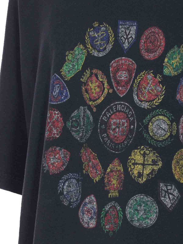 The Best Shops BALENCIAGA: crew necks - Spiral Crest Medium Fit T-Shirt