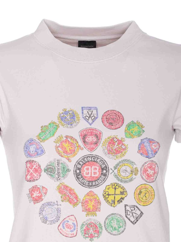 Dirty White Fitted T-Shirt shop online: BALENCIAGA