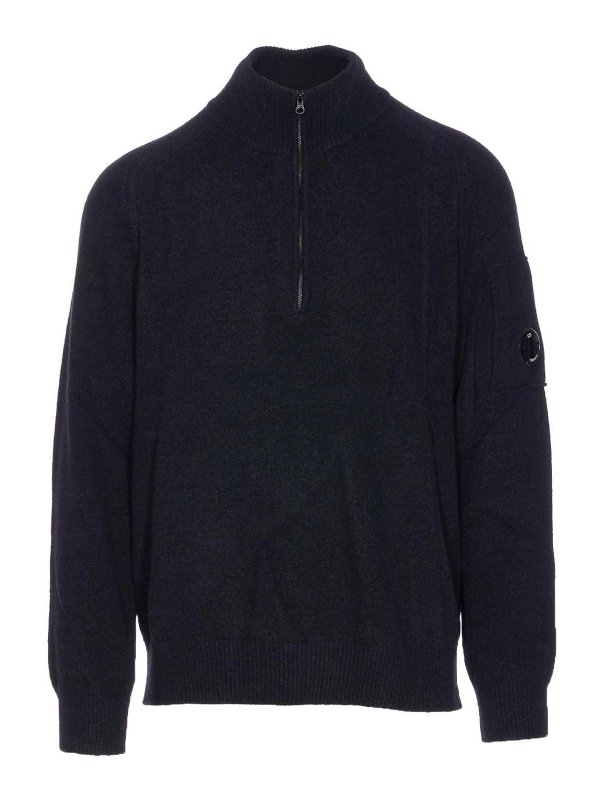 C.P. COMPANY: Cuellos altos y polos - Suéter Con Cuello Alto - Negro