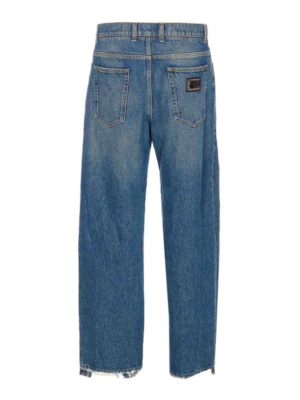 DOLCE & GABBANA: Jeans à jambe droite online - Jean Droit - Bleu
