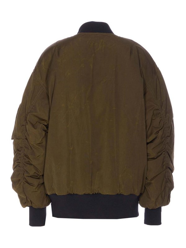 DOLCE & GABBANA: crew necks online - Green Down Jacket With Frontal Zip Closure