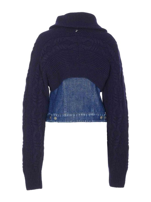 DONDUP: padded jackets online - Blue Denim Down Jacket