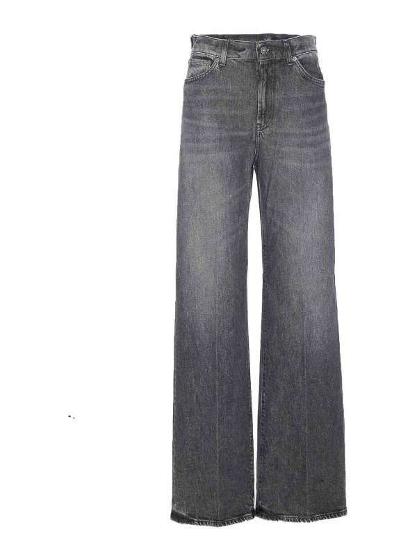 DONDUP: flared jeans - Grey Amber Pants