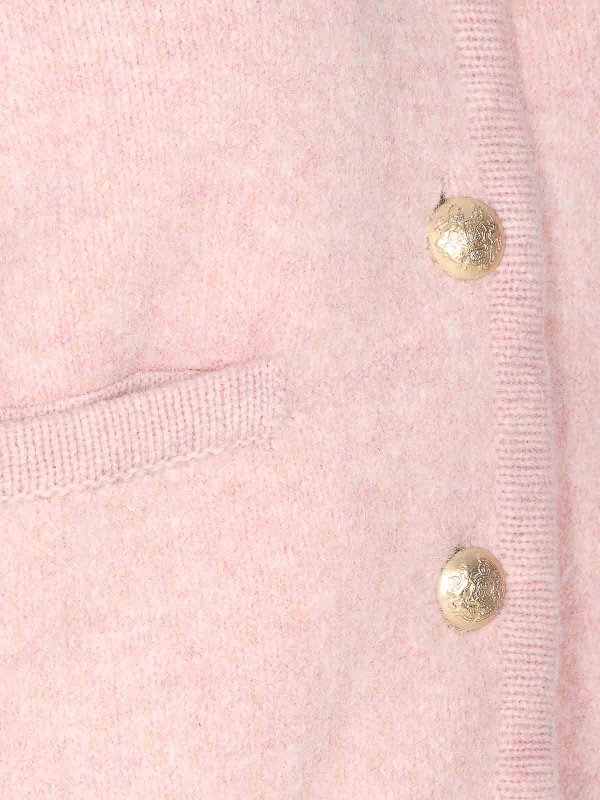The Best Shops DUNST: crew necks - Soft Pink Collarless Knit Jacket