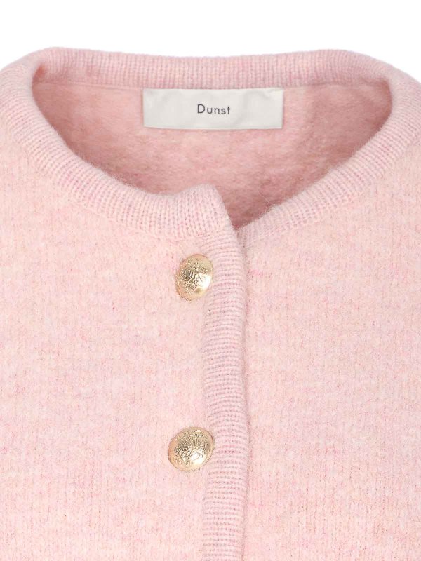 Soft Pink Collarless Knit Jacket shop online: DUNST