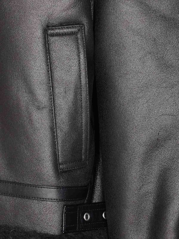 The Best Shops DUNST: leather jacket - Black Faux Fur Leather Jacket