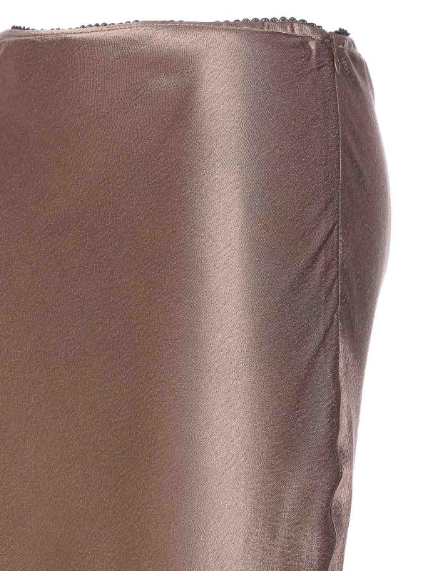 The Best Shops ELEH: jeans a zampa - Gonna Grigio Fango Con Chiusura Zip Laterale