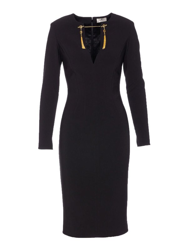 ELISABETTA FRANCHI: knee length dresses - Logo Dress
