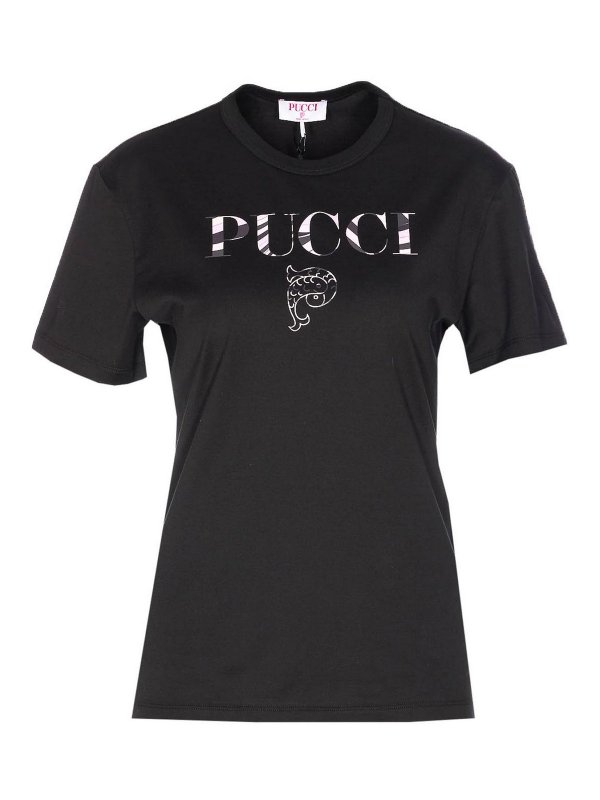 EMILIO PUCCI: t-shirts - Cotton Logo T-Shirt