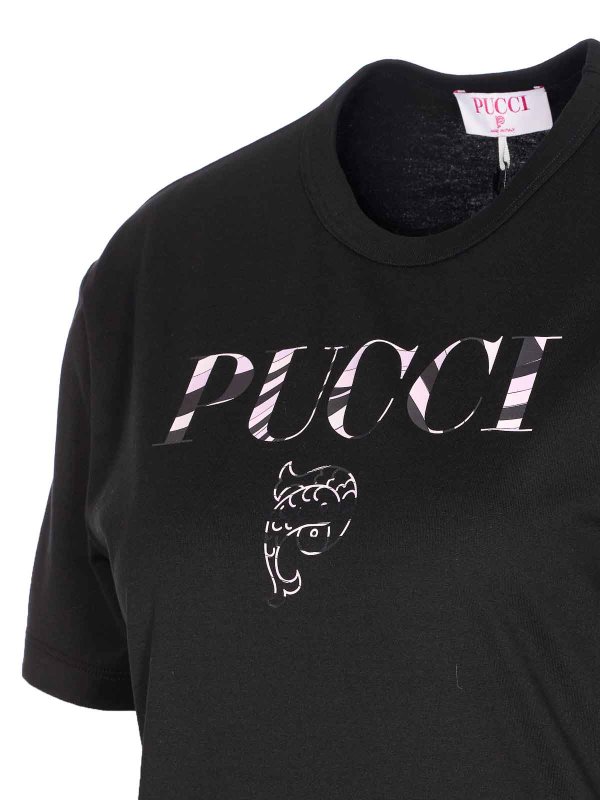The Best Shops EMILIO PUCCI: t-shirts - Cotton Logo T-Shirt