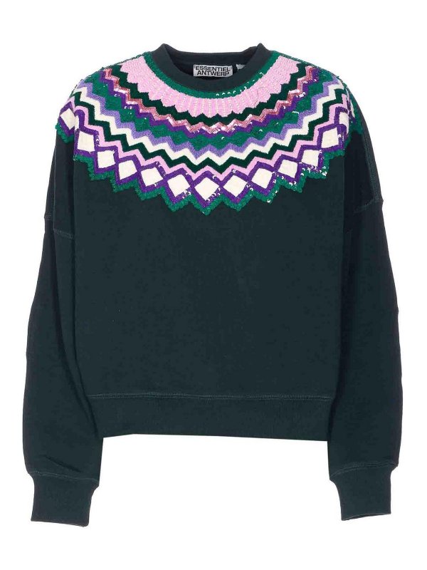 ESSENTIEL ANTWERP: Suéteres con cuello pico - Suéter Cuello Redondo - Verde