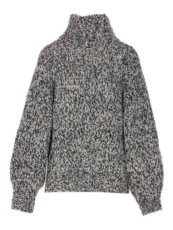 FILIPPA K: Turtlenecks & Polo necks - Black And White Wool Alpaca Sweater