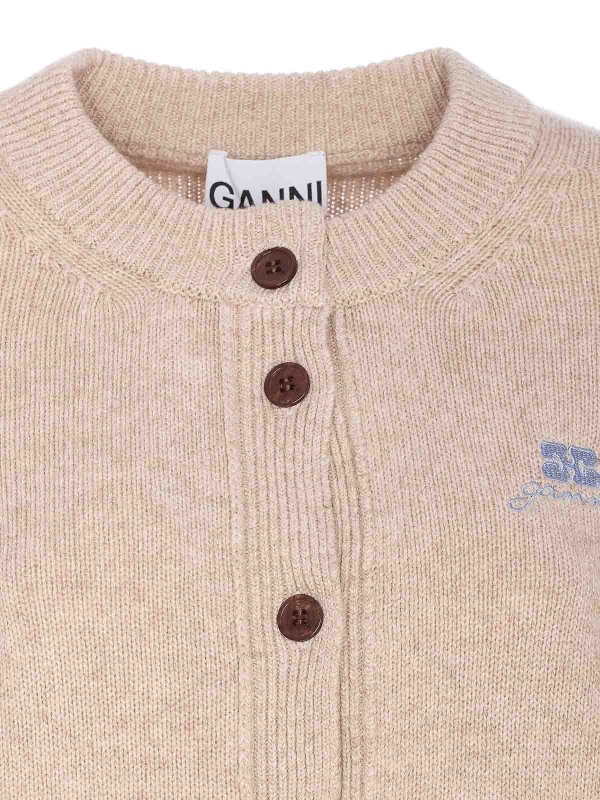 Beige Core Future Cardigan shop online: GANNI