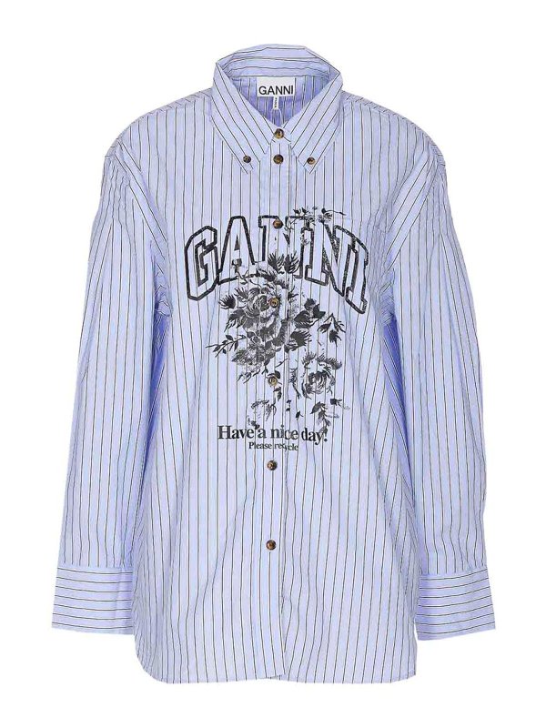 GANNI: シャツ - シャツ - ブルー