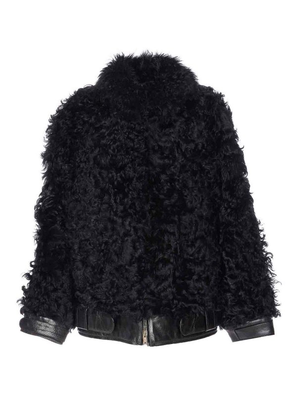 GOLDEN GOOSE: Pellicce e montoni - Giacca Osanne in pelliccia di shearling nera