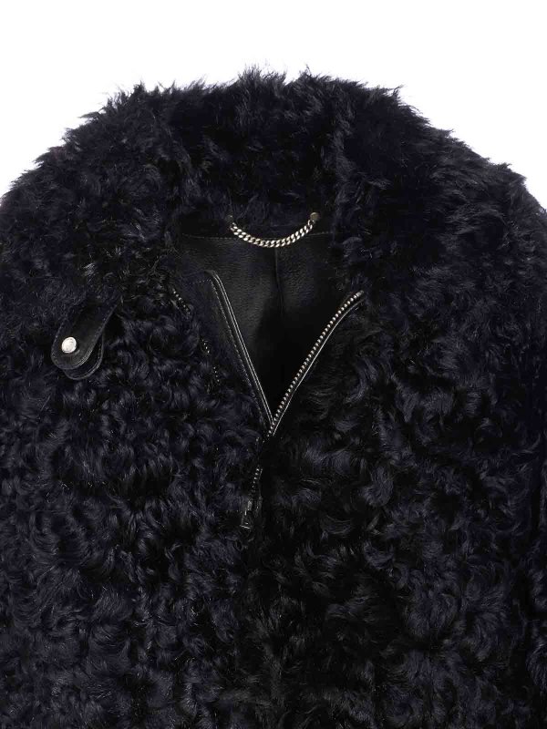 Giacca Osanne in pelliccia di shearling nera shop online: GOLDEN GOOSE