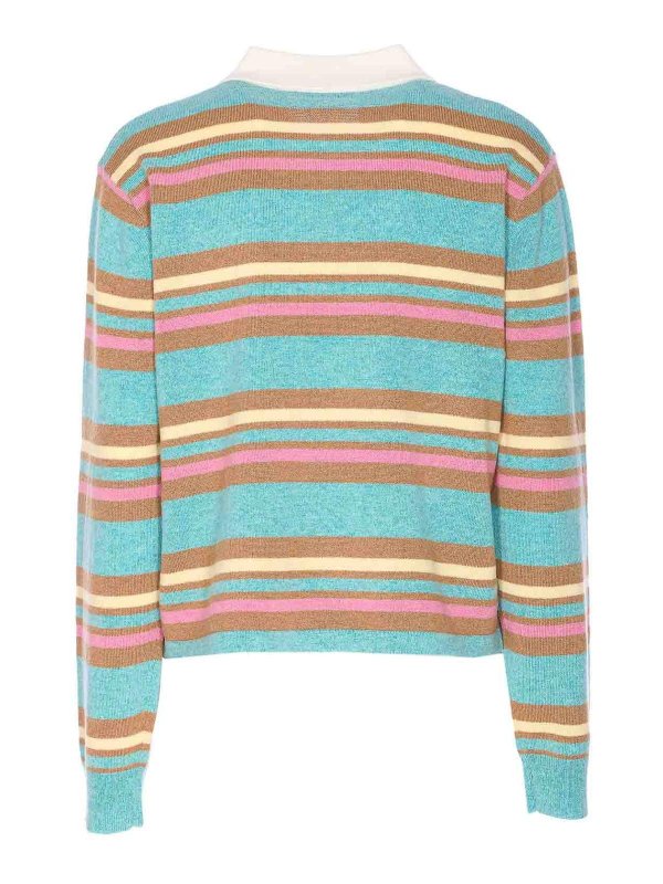 GUEST IN RESIDENCE: crew necks online - Cropped Strip Polo Sweater