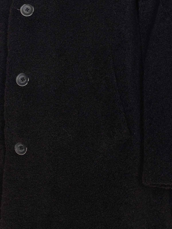 The Best Shops HERNO: short coats - Black Coat With Frontal Buttons Closure