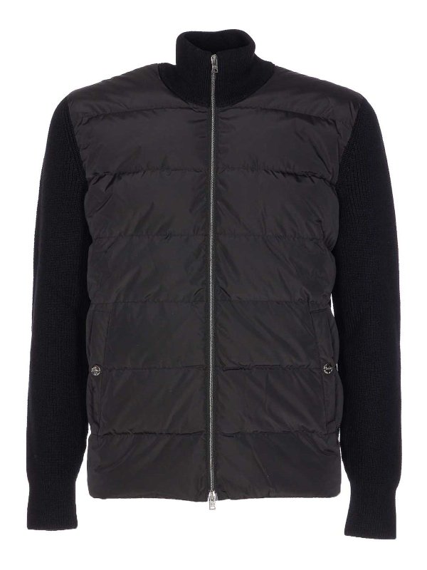 HERNO: cardigans - Knitted And Padded Cardigan