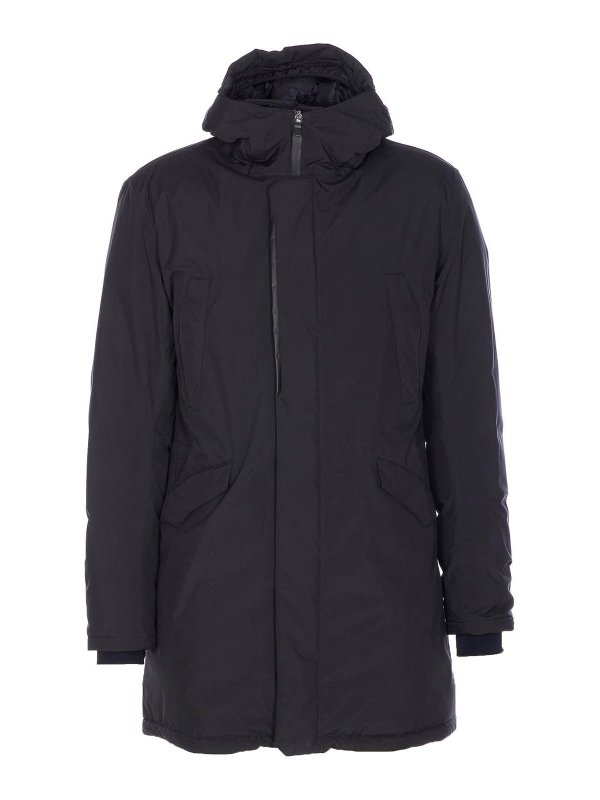 HERNO: padded coats - Blue Padded Parka