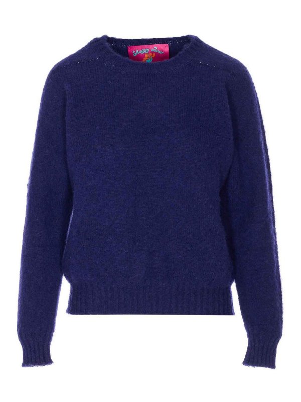 HOWLIN: crew necks - Blue Shaggy Bear Sweater