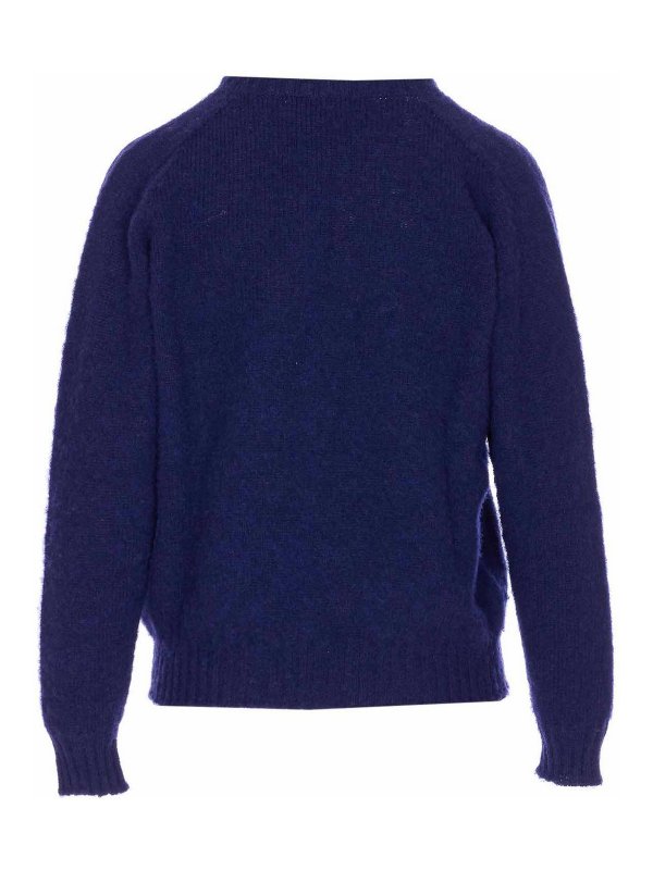 HOWLIN: crew necks online - Blue Shaggy Bear Sweater