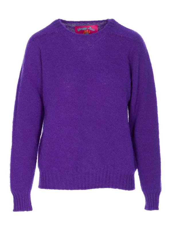 HOWLIN: Strickpullover mit Rundhalsausschnitt - Rundhalspullover - Lila