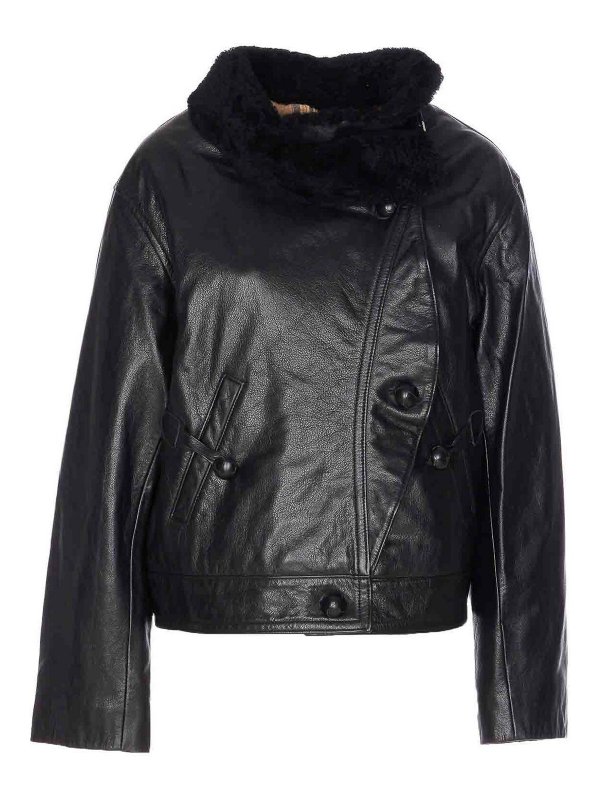ISABEL MARANT: leather jacket - Black Bryana Leather Jacket