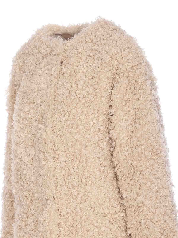 The Best Shops JAKKE: crew necks - White Arc Faux Fur Jacket