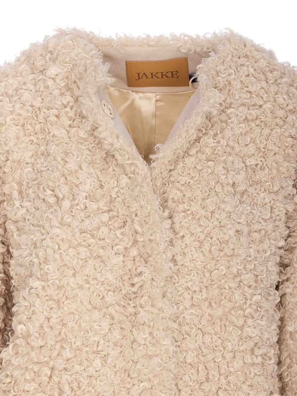 White Arc Faux Fur Jacket shop online: JAKKE