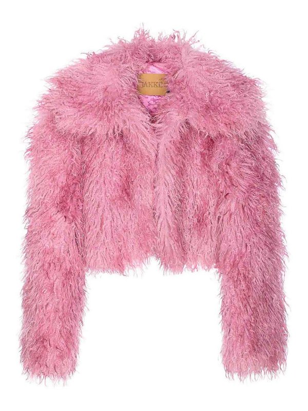 JAKKE: Pellicce e montoni - Giacca finta filata rosa