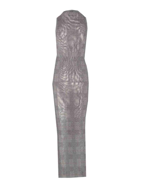 JEAN PAUL GAULTIER: crew necks online - Prince Of Wales Mesh Long Dress