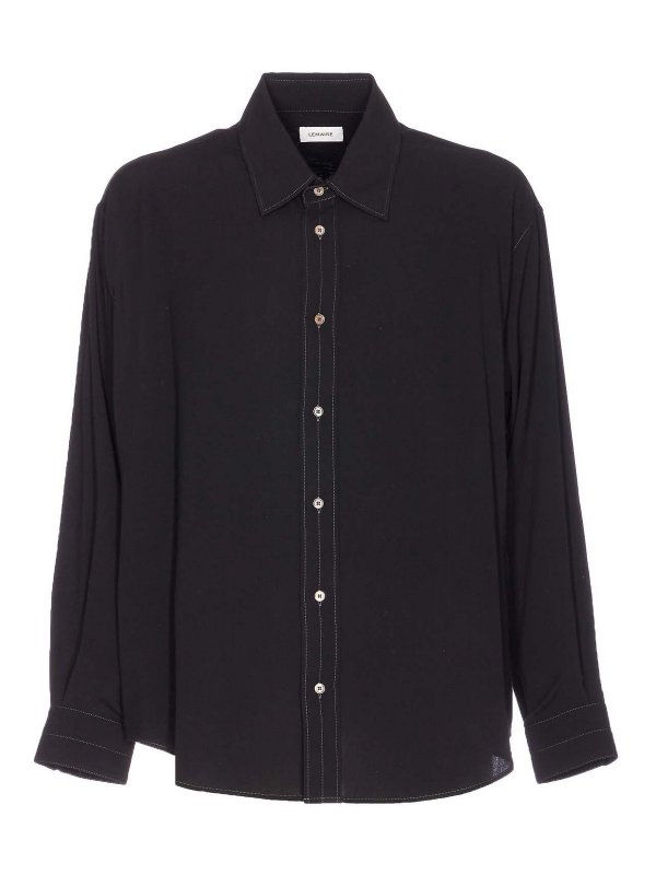 LEMAIRE: shirts - Black Relaxed Shirt