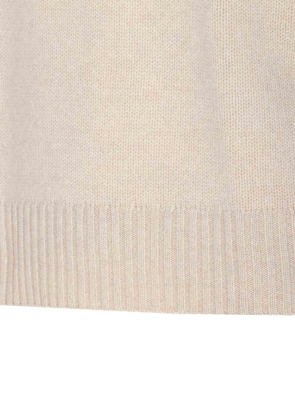 The Best Shops LISA YANG: Strickpullover mit Rundhalsausschnitt - Rundhalspullover - Beige